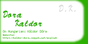 dora kaldor business card