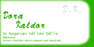 dora kaldor business card